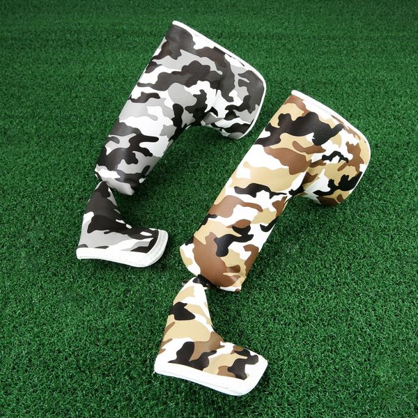 

1 set women men golf blade putter club head cover bag camouflage pattern magnetic head covers waterproof pu headcover protector