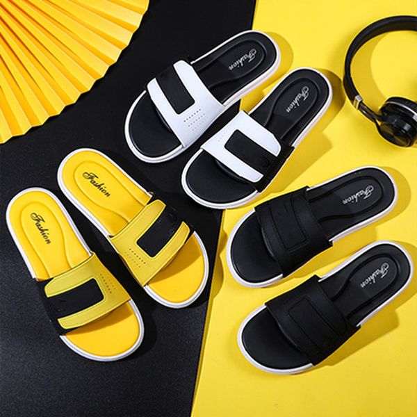 

champions women & men designer slippers brand summer shoes outdoors beachwear filp flops flat heels sandals print letter casual shoes 0148, Black