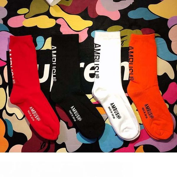 

новые женщины мужские засада хлопок носок скейтборд письмо 4 цвета хип-хоп уличная одежда harajuku модные носки, Black