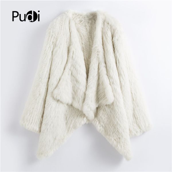 

pudi 2021 autumn women genuine fur coat with big lapel collar lady skirt type double knitted color women's & faux, Black