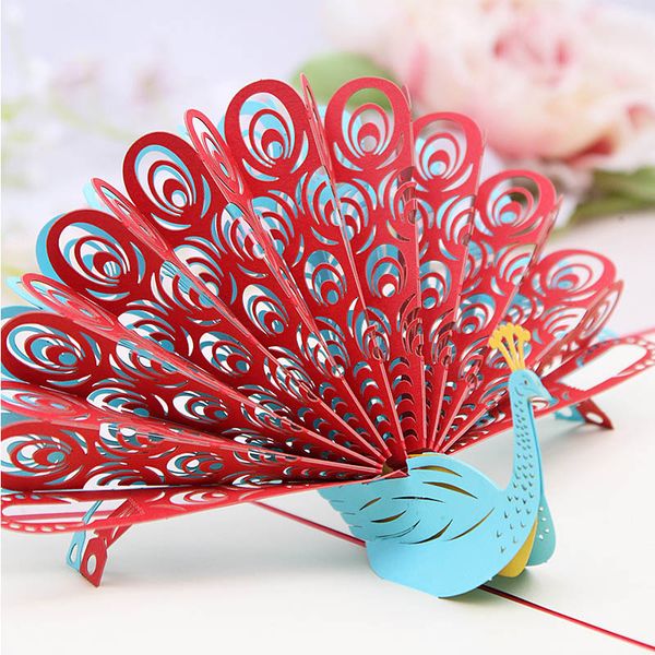

1шт животных открытки спасибо карты 3d pop up lover student anniversary поздравительные открытки ручной работы лазерная резка хамов