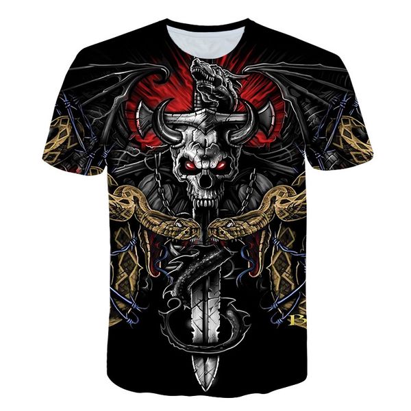 

brand motorcycle t shirt punk t-shirt knight shirts 3d t shirt men casual rock vintage hip hop summer tee homme clothes, White;black