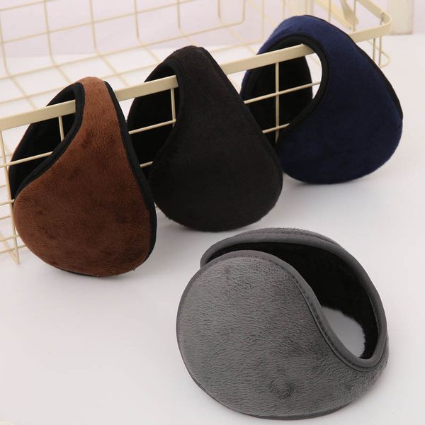 

earbags men earmuffs male plush back-wearing style fashion earflap casual keep warm winter outdoor protector ear cover, Blue;gray