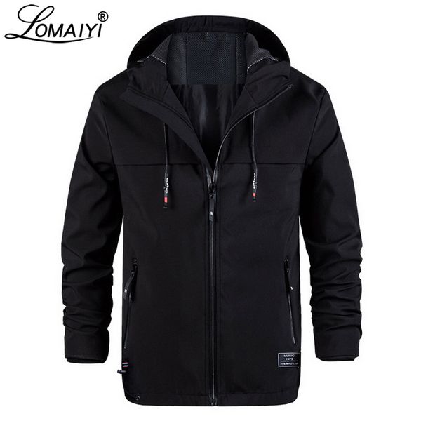 

lomaiyi men's spring/autumn hooded jacket men stretch windbreakers jacket mens casual coat male black softshell jackets am371, Black;brown