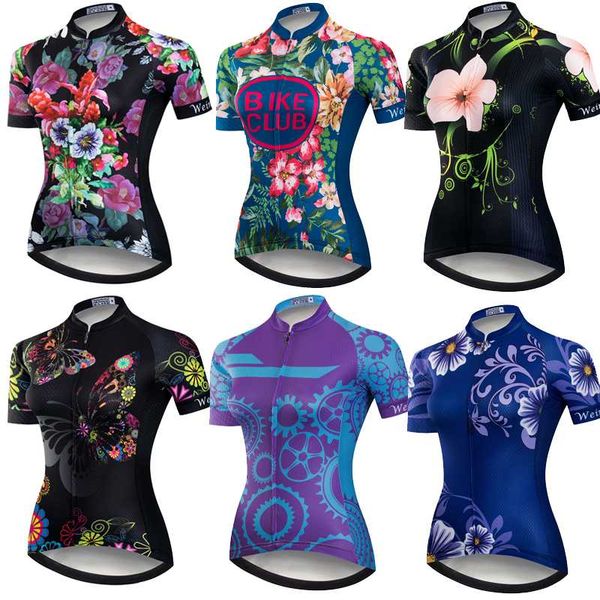 

women's cycling jersey short sleeve mountain bike jersey 2020 race fit ladies cycling clothing full zipper bicycle black, Black;red