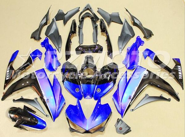

4gifts new injection abs motorcycle fairing kit for yamaha r3 r25 2014 2015 2016 14 15 16 cowlings bodywork set black blue light