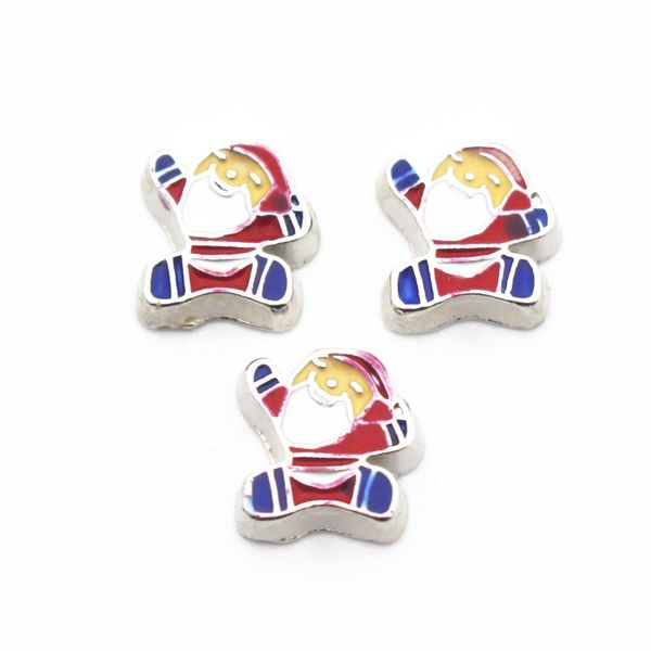 

new arrive 20pcs/lot halloween santa claus alloy floating charms living memory floating lockets charms for diy accessory, Bronze;silver