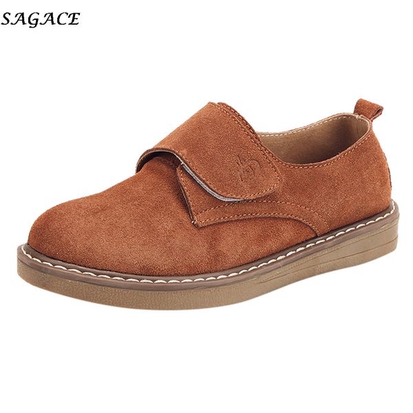 

sagace ladies round toe ankle boots 2019 new vintage leather short boots women casual non-slip flat shoes woman botas mujer #4z, Black