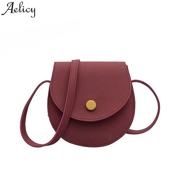 

aelicy girls handbag scrub saddle semi-circle shoulder bag trend joker crossbody bag for women 2018 bolsa feminina dropshipping