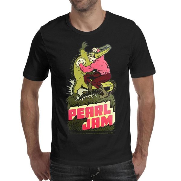 

pearl jam crocodile black mens shirts printing cool t superhero shirts custom casual t shirt, White;black