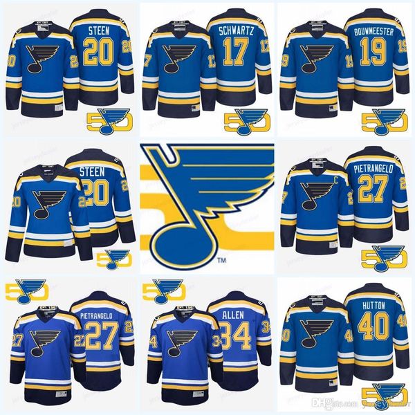 

50th Anniversary path St. Louis Blues 55 Colton Parayko Robert Bortuzzo 42 Michael Del Zotto 29 Vince Dunn 50 Binnington 34 Allen Jersey