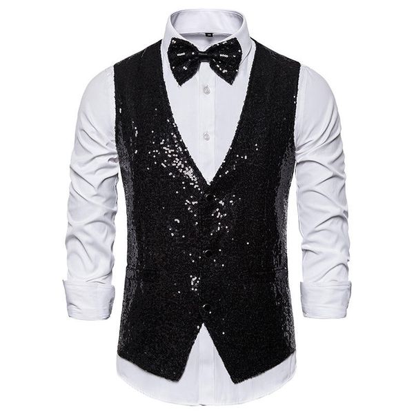 

mens new designer блестки пиджаки рукавов v-образным вырезом однобортный костюмы обычная кнопка fly мода стиль clothings, White;black