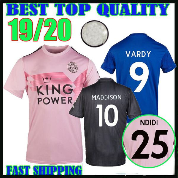 

19 20 leice ter away pink occer jer ey city 2019 2020 cami eta home black 9 vardy 10 maddi on 7 gray maguire 25 ndidi football hirt