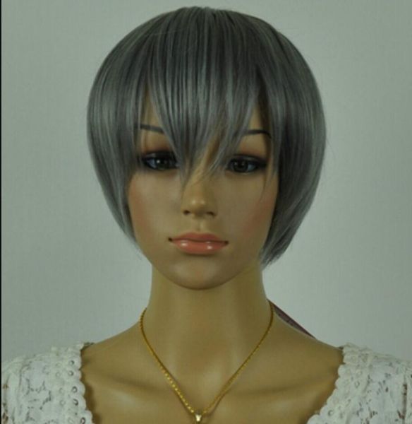 

wig new fashion gray short cos hair wig, Black;brown