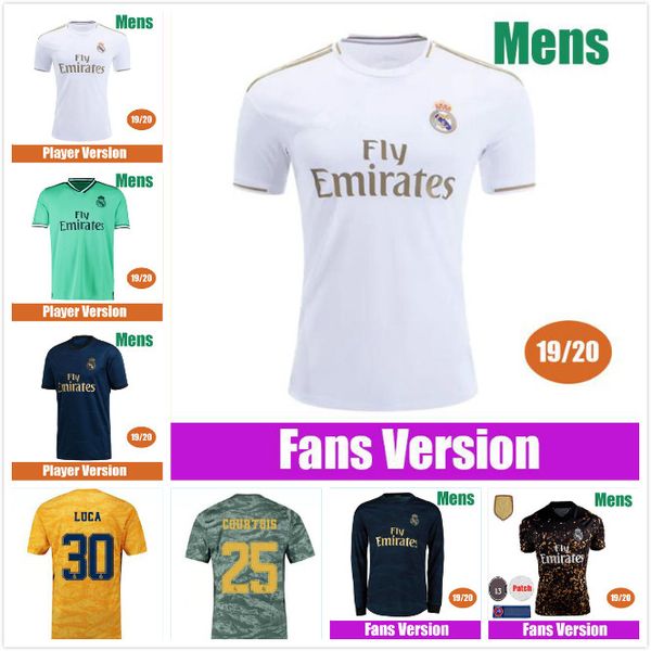 

19 20 hazard real madrid soccer jersey 4th kit bale 2019 2020 fans & player version benzema jovic football kit uniforms mendy long jersey, Black;yellow