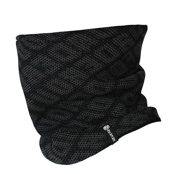 

winter knitting cycling face mask outdoor sport men double-deck polar fleece windproof warm neck ski bicycle loop scarf, Black