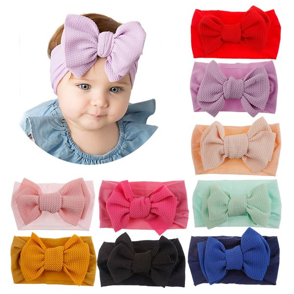 2019 Fashion Baby Knotted Bow Nylon Hair Band Soft Stretch Infant Baby Hair Accessories Cute Girls Princess Small Floral Printed Hairpin Hair