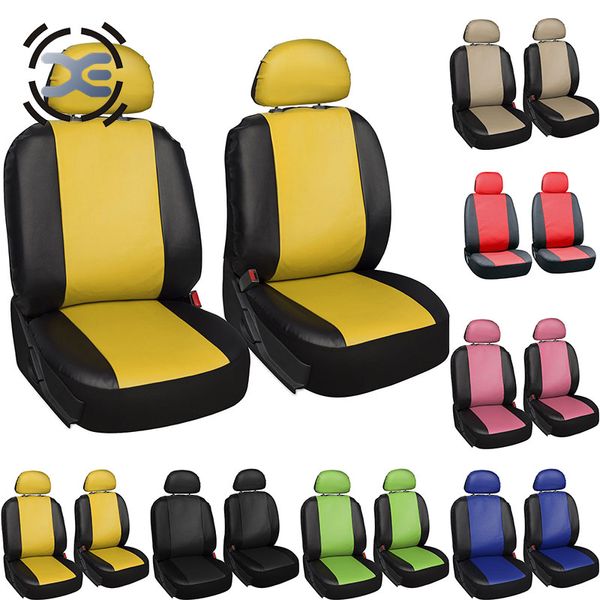 

2 seats front artificial leather 7 colors car seat cover universal fit most protects seats from wear accessories a183