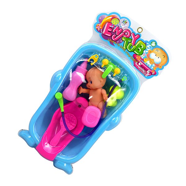 

set of random baby doll duck bath tub with bath accessories kids play toy gift