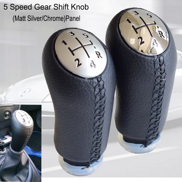 

gear shift knob manual stick lever handball black/silver line 5 speed for laguna megane 2 clio 3 2003-2009 kangoo 2009