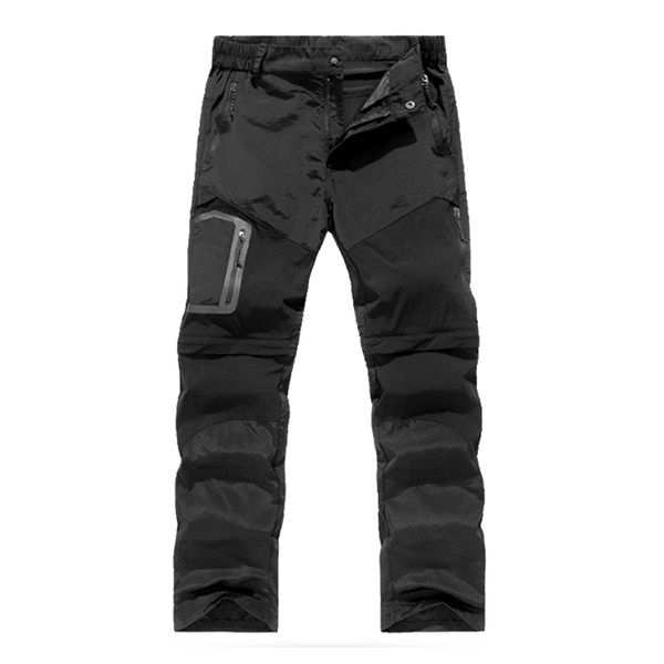 

men's quick dry wicking detachable zip off leg pants outdoor lightweight stretch casual trousers fishing hiking camping, Black;green