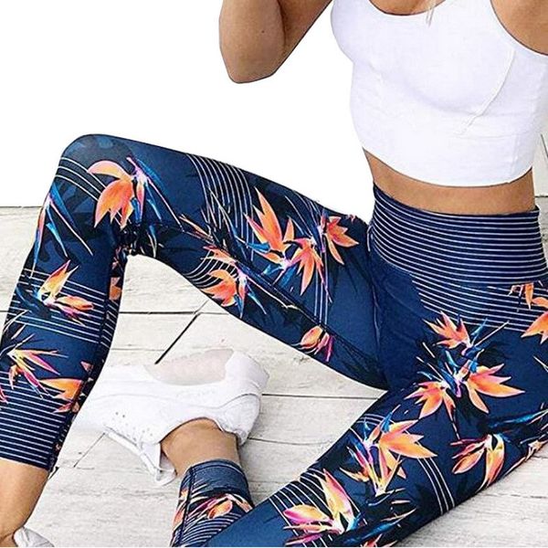 

женская мода maple leaf печати йога брюки luxury gym workout sportwear brand 2019 новые прибытия спорт колготки stretch hot new, Black
