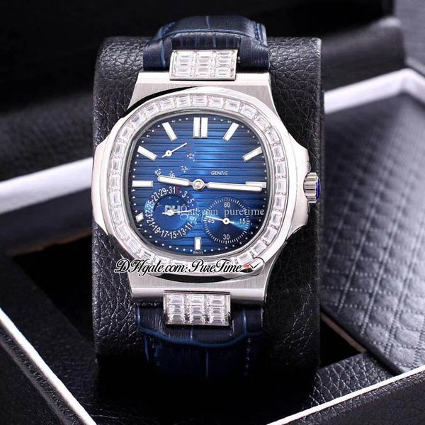 

nautilus 5724g moon phase power reserve автоматическая мужские часы алмазный диск синий текстуры набор палка маркеры синий кожаный puretime, Slivery;brown