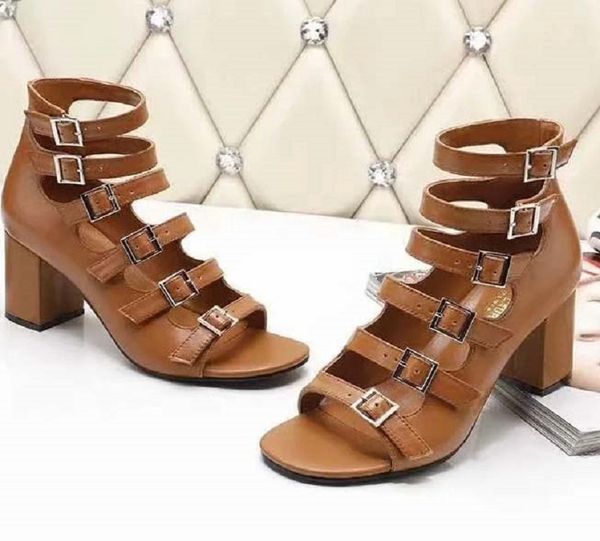 

newlassic high heeled sandals wedge heel luxury designer cowboy man woman shoes metal buckle for parties occupation sandals shoe09 ys02, Black