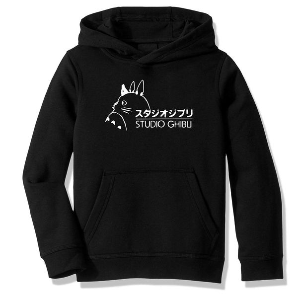 

fleece hooded sweatshirt hoodies my neighbor totoro casual clothing, Black