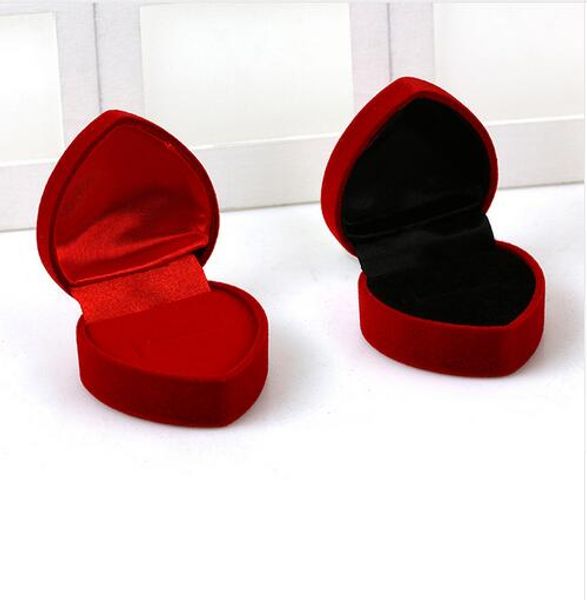 4.8 * 4.8 * 3.5 cm Taşıma Kılıfları Kırmızı Kalp Düğün Takı Ambalaj Ekran Kutusu Yüzük Saklama Kutusu Küpe Organizatör Durumda Hediye GB389