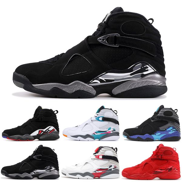 

8s 8 men basketball shoes aqua chrome countdown pack valentines day 3peat playoff mens trainer sports sneaker 7-13 ing