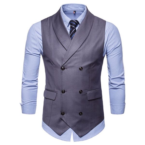 

men's vests brand suit vest men jacket sleeveless double breasted fashion spring autumn plus size waistcoat, Black;white