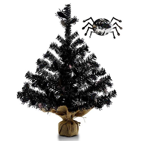 

40см halloween tree малой столешница дерево мини фальшивые ветви с барлепом обернутой базы для свадебных украшений стола