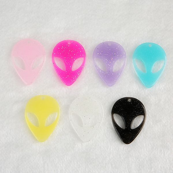 

12 шт. 40 * 30 мм diy блестящий череп подвески с отверстием смолы кабошоны для ожерелье брелок diy украшения, Bronze;silver