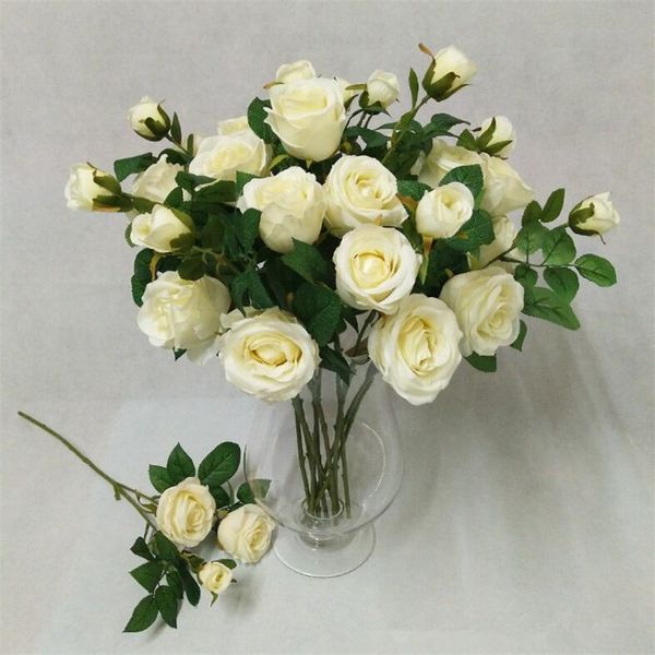 

fake iceland rose(3 heads./piece) 19.69" length simulation iceland roses for wedding home showcase decorative artificial flowers