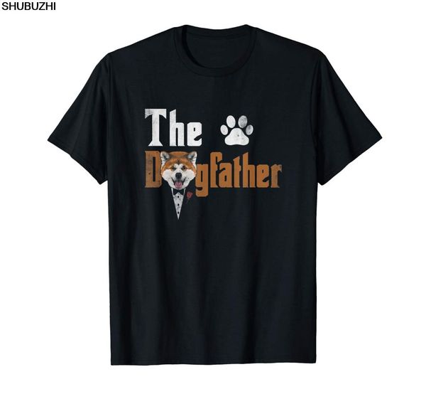 

mens the dogfather akita inu dog dad tshirt father's day gifts shubuzhi summer o neck men brand clothing cotton make t shirts, White;black