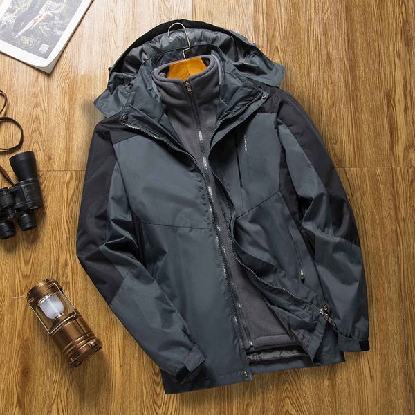 

charge clothes threeinone twinset male lovers fund work clothes keep warm coldproof mountaineering serve outdoors skiing serve woman, Gray;blue