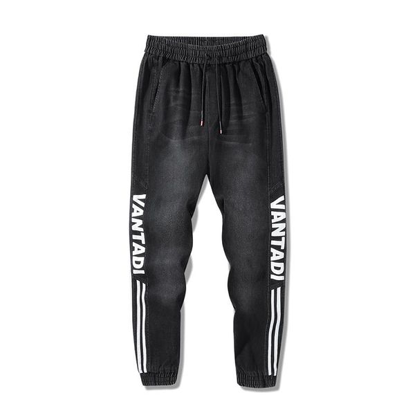 

men's pencil linen full length jeans fashion streetwear pants hip hop trend casual new arrival men's jeans plus size spring, Blue