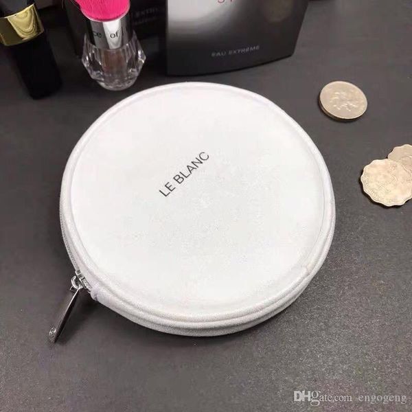 

vip gift white round makeup bag classic pattern beauty cosmetic case luxury party coin organizer bag elegant toiletry clutch bag