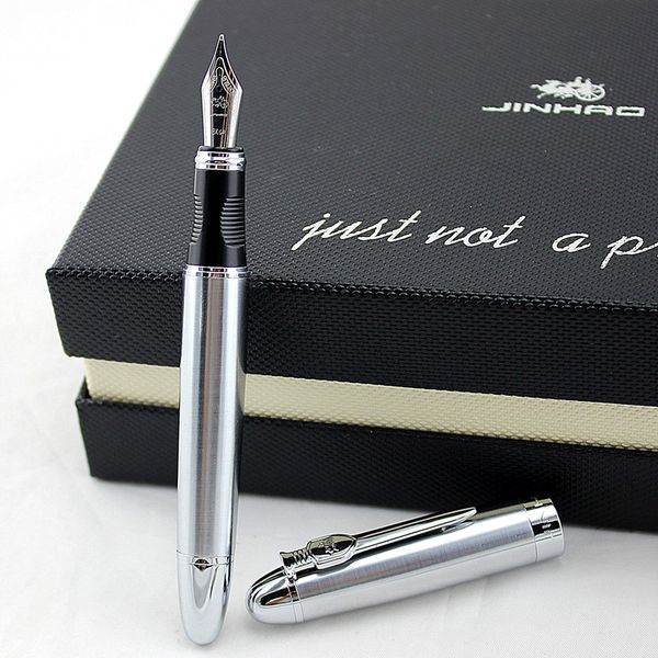 

1pcs luxury stainless steel fountain pen 0.5mm iridium nib inking pens for writing christmas gift office supplies ing