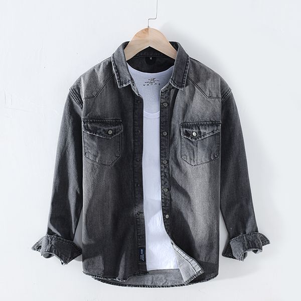 

2020 casual shirts men fashion brand 97% cotton long sleeve casual men shirts denim shirt y2394, White;black