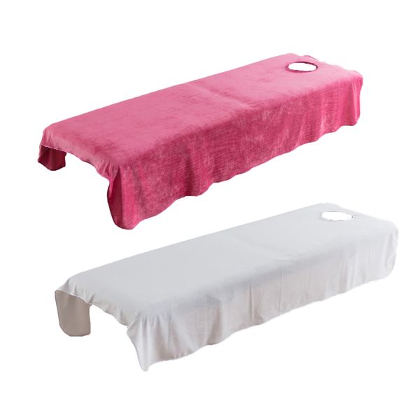 

2pcs soft crystal velvet massage bed sheet cover with hole 47x75inch
