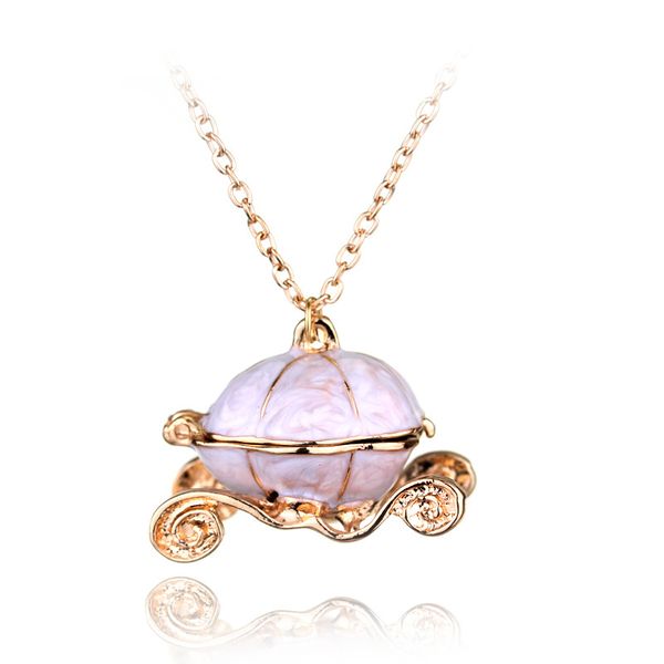 

magic pumpkin car long chain pendant necklace women party club personalized boho choker necklace jewelry, Silver