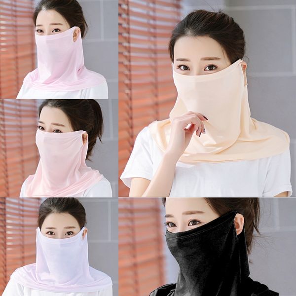 

f11oy designer face mask skull floral women windproof anti uv scarf outdoor sport triangle face mask print summer sunscreen cycling mask, Black