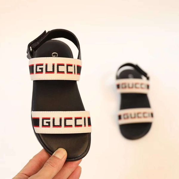 

kid boy girl fashion sandals genuine leather sandal slippers for baby boy girl summer shoes black white color kid girl boy designer sandal