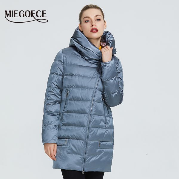 

miegofce 2019 winter women's collection women's warm jacket women coats and jackets winter windproof stand-up collar with hood y19, Black;white