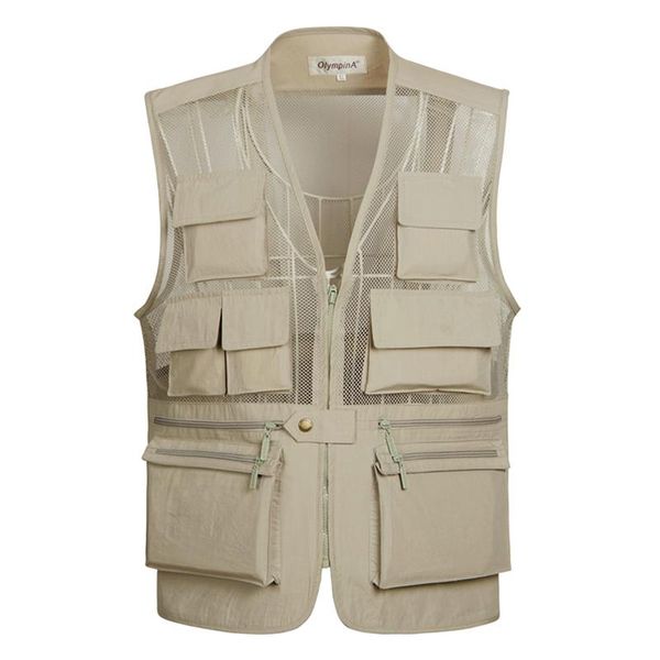 

5xl multi pockets new quick-drying mesh breathable men vest ultralight fishing waistcoats pgraphy travel sleeveless jacket, Black;white