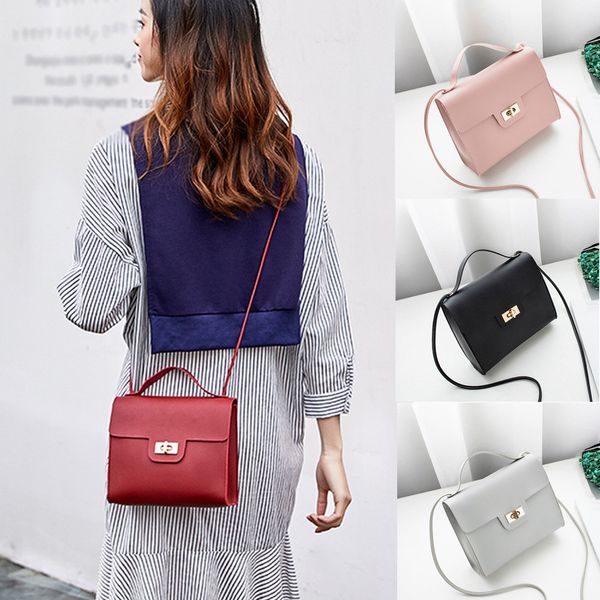 

women shoulder bag turn lock messenger satchel tote crossbody bag candy colors wild phone taschen women#30