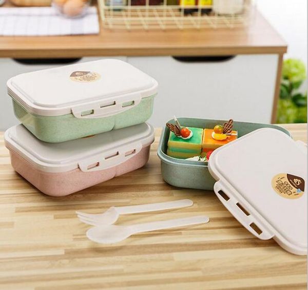 

2019 wholesales square compartment storage box set refrigerator storage sealed box creative degradable with cover
