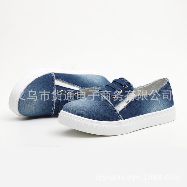 

spring and autumn new large size soft canvas shoes europe and america wild elastic belt casual women's single shoes, Black